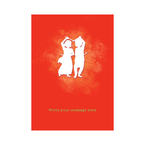 The Jai Jais Silhouettes Personalised Card - Let's Play Dandia - The Jai Jais