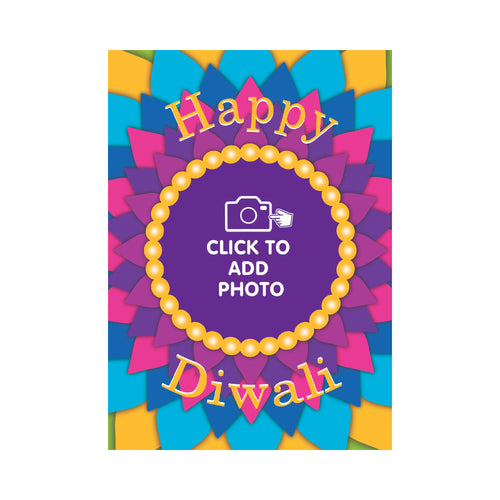 Multicolour Diwali Personalised Photo Card - The Jai Jais